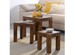 Finebuy Set Di 3 Tavolini Da Caffè In Legno Massiccio Sheesham Tavolo Da Soggiorno Tavolino Marrone Tavolino In Legno Naturale Tavolino In Vero Legno