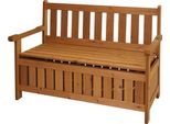 Panca Da Giardino HWC-L68 Con Vano Portaoggetti, Panca A Cassapanca Con Vano Portaoggetti, Legno Di Abete Fsc® Per Esterni 114 Cm, Marrone
