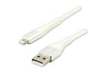 Cavo Usb Logo (2.0) Usb A Maschio - Apple Lightning Maschio 1M Bianco Mfi, 5V/2,4A Nylon