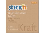 Blocco Autoadesivo Stick'n Hopax Kraft, 76X76 Mm, Carta Marrone Naturale, 100 Fogli