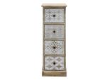 Cassettiera Rebecca Mobili Con 4 Cassetti In Legno Marrone E Bianco