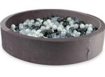 Piscina Di Palline 130X30 In Velluto Viola - Con 600 Palline / Madreperla, Grigio, Bianco, Trasparente, Grafite-Metallico