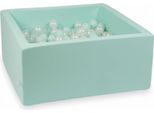 Piscina Di Palline 90X90X40Cm Menta - Con 400 Palline / Trasparente, Madreperla, Menta Chiaro