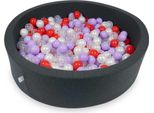 Piscina Di Palline 110X30Cm Grafite - Con 400 Palline / Trasparente, Madreperla, Screziato, Rosso