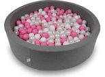 Piscina Di Palline 110X30Cm Grigio - Con 400 Palline / Bianco, Madreperla, Rosa Cipria