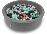 Piscina Di Palline 110X30Cm Grigio - Con 400 Palline / Bianco, Oro Rosa, Menta Chiaro, Grafite