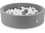 Piscina Di Palline 110X30Cm Grigio - Con 400 Palline / Bianco, Madreperla, Grafite Metallizzato