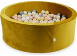 Piscina Di Palline 110X40 In Velluto Oro - Con 500 Palline / Beige, Oro Rosa, Oro Chiaro, Madreperla, Grigio