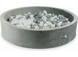 Piscina Di Palline 130X30 Grigio Velluto - Con 600 Palline / Perla, Argento