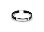 Armband Tommy Hilfiger "Schmuck Edelstahl Armschmuck Lederarmband", Bunt (Edelstahlfarben, Schwarz, Weiß, Blau, Rot), ArmbäNder, Herren, 19Cm, Edelstahl Leder, Edelstahl, Leder, Armband