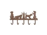 Esschert Design | Gancio Da Parete - Cani Vintage - 36 Cm - Divertente Gancio Decorativo Con 5 Ganci - Ideale Per Corridoi E Cucine