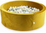 Piscina Di Palline 110X40 In Velluto Oro - Con 500 Palline / Oro Chiaro, Argento, Madreperla