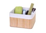 2Er-Set Aufbewahrungskorb MCW-C21, Korb Aufbewahrungsbox Ordnungs-/Sortierbox Regalkorb, Bambus 33X33X23Cm ~ Natur