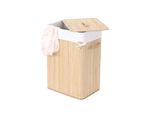 WäSchekorb MCW-C21, Laundry WäSchebox WäSchesammler WäSchebehäLter WäSchetonne, Bambus 61X43X32Cm 70L ~ Naturfarben