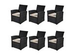 Mucola Sedia Da Giardino Set Di 6 Sedie Con Schienale Alto Nero Sedia In Rattan Sedia In Polyrattan Sedia In Vimini Sedia Da Giardino Sedie Da Terrazzo Mobili Da Salotto Balcone