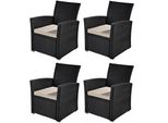Mucola Sedia Da Giardino Set Di 4 Sedie Con Schienale Alto Nero Sedia In Rattan Sedia In Polyrattan Sedia In Vimini Sedia Da Giardino Sedie Da Terrazzo Mobili Da Salotto Balcone
