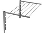Asciugatrice A Muro Pieghevole Inclinabile Con 6 Aste Di Asciugatura - Argento - Lunghezza Di Asciugatura 5,40 Cm