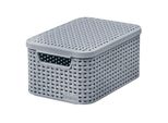Cesto Con Coperchio Curver Style S, Grigio, Con Coperchio, 19.8X29.1X14.2 Cm
