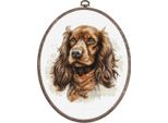 Luca-S Kit Per Ricamo A Punto Croce Con Cerchio "Il Cocker Spaniel"", Schema A Contare, 16X16Cm"