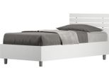 Letto Singolo Contenitore 80X200 Testata Dritta Con Doghe Bianco Frassino Ankel