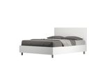 Ityhome - Letto Matrimoniale Francese Contenitore 140X190 Testata Dritta Bianco Frassino Demas