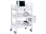 Carrello Da Laboratorio Vevor A 3 Livelli, Carrello Da Laboratorio Con 3 Ripiani E 4 Ruote Silenziose, Carrello Medico Mobile In Materiale Pp, Carrello Da Laboratorio Con 3 Cestini Per Rifiuti