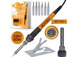 Rosfix Orange Pitbull OP60W – Set Saldatore Di Precisione | 60 W, 220 V, Intervallo Di Temperatura 200-450 °C, Cavo Da 90 Cm | Riparazione Elettronica