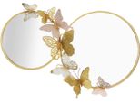 Mauro Ferretti Specchio Da Parete Doppio Farfalle Rosa 81X3X52,5 Cm Oro Rosa