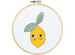 Confezione Da Ricamo A Punto Croce Vervaco Con Cerchio Da Ricamo "Eva Mouton Lemon"", Schema Di Conteggio, Diam 16Cm"