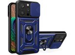 Custodia Per Cellulare Hybrid Armor Camshield Bumper Con Anello Compatibile Con Samsung Galaxy A36 5G Blu