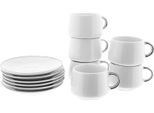 Set Di Tazze Demitasse In Porcellana Da 100 Ml - Per Gustare Il Caffè A Casa Con Stile Silver
