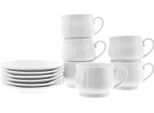Elegante Set Di Tazze Demitasse In Porcellana Fine Da 100 Ml - Bianco Elegante E Senza Tempo