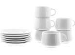 Set Di Tazze Demitasse In Porcellana Da 100 Ml - Per Gustare Il Caffè A Casa Con Stile Bianco