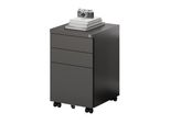 Flexispot CB23, Mobile Da Ufficio Con 3 Cassetti, Serratura, Guide Silenziose E Ruote Antiribaltamento Per Ufficio E Casa, Nero