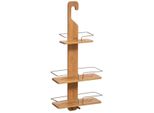 5Five Simply Smart Shower Shelf Hatchie 3 Level Bamboo Metal Brown/Silver 70Cm X 31Cm X 12Cm