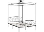 Syfax™ Letto A Baldacchino Nero In Metallo 120X200 Cm