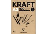 Blok Clairefontaine Brown Kraft A3, 100 Listů, 90 G
