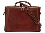 Kulturbeutel PIKÉ, Gr. B/H/T: 33cm x 24cm x 22cm onesize, braun, Leder, glänzend, Taschen, echt Leder, Made in Italy