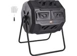 Vevor Compostiera Tumbler 162,7 L, Compostiera A Tamburo Compostiera Rotante A Doppia Camera 735 X 625 X 955 Mm, Bidone Per Compost Da Giardino Caricabile Da 50 Kg, Guanti Inclusi