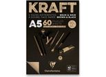 Blok Clairefontaine Brown & Black Kraft A5, 60 Listů, 90 G