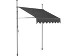 Tenda Da Sole Per Balcone, Altezza Regolabile 200-300 Cm, Tessuto Resistente Ai Raggi Uv, 400 X 120 Cm Grigio