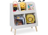 Relaxdays Scaffale Per Bambini Bianco Con 5 Scomparti
