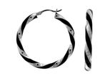 Paar Creolen Vivance "925 Silber Rhodiniert Lack Schwarz", Bunt (Mehrfarbig), Ohrringe, Damen, One-Size, Silber 925 (Sterlingsilber)