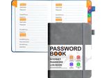 Inf Quaderno Con Password E Lucchetto - Diario In Finto Cuoio A5 Grigio