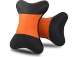 2 Pezzi Cuscino Collo Auto Traspirante Cuscino Riposo Auto Confortevole Cuscino Morbido Arancione