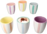 Beach Pastello Stripes Set Di 6 Tazze Da Moka A Strisce Pastello 150Ml In Gres 6 Pezzi