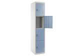 SchließFach Preston T163, SchließFachschrank Wertfachschrank Spind, Metall 180X38X45Cm, Blau