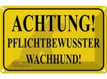 Vianmo Insegna Di Latta 20X30 Cm Achtung Wachhund Pflichtbewusst