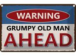Vianmo Insegna Di Latta 12X18 Cm Warning Grumpy Old Man Ahead