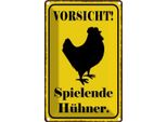 Vianmo Insegna Di Latta 30X20 Cm Vorsicht Spielende HüHner